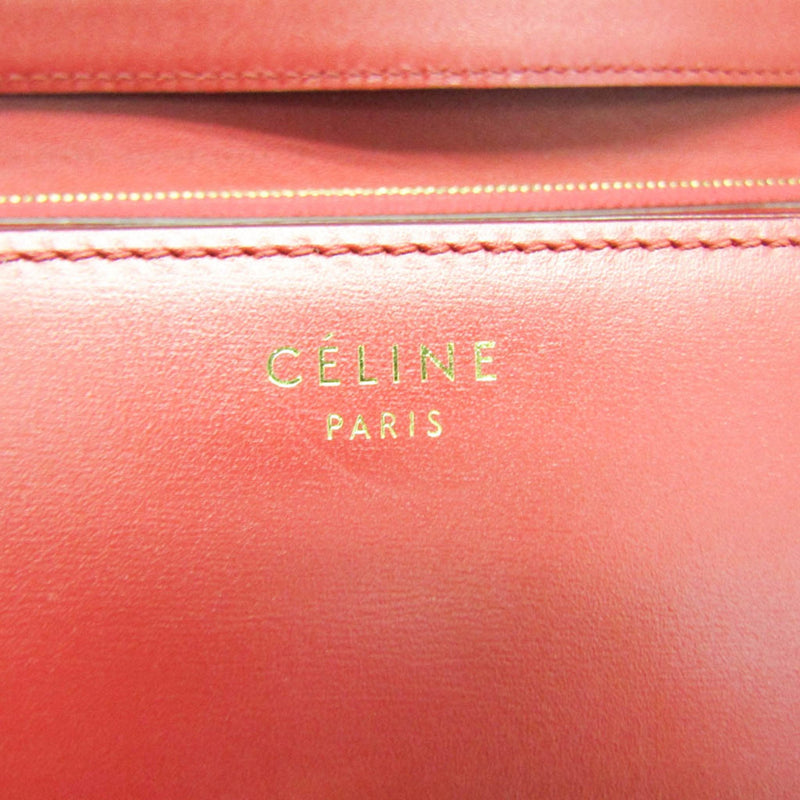 Celine Classic Box Medium 189173 Women's Leather Shoulder Bag Red Color