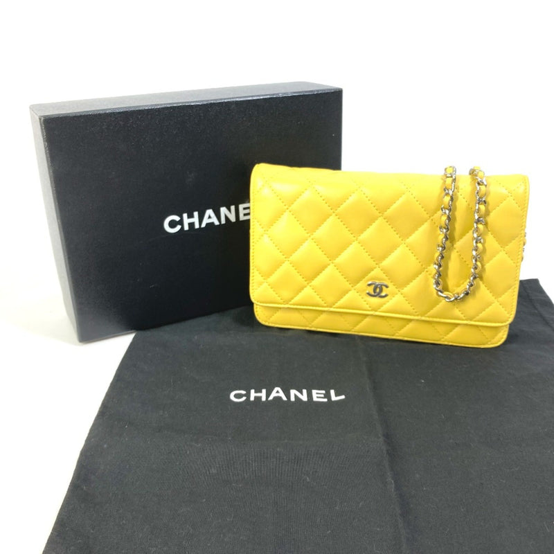 Chanel AP0250 CC Mark Chain Wallet Crossbody Long Wallet Bag Pochette Shoulder Bag yellow