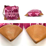 Hermes Bag Silky City PM Pink Shoulder Crossbody Square Flat Ladies Silk x Vau Balenia Leather HERMES