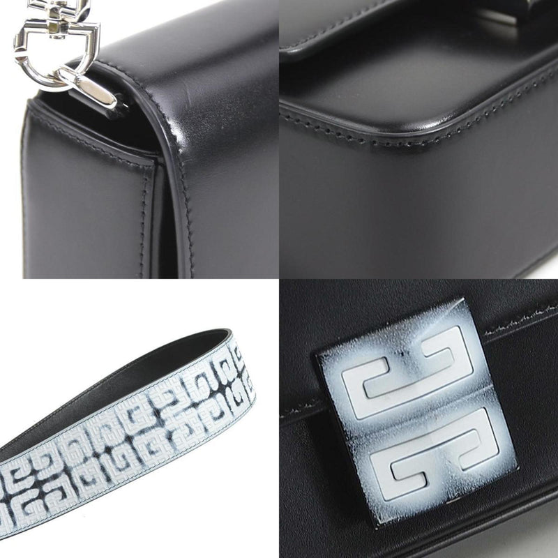 Givenchy Shoulder Bag Small 4G Leather Black Silver Women's 99886f