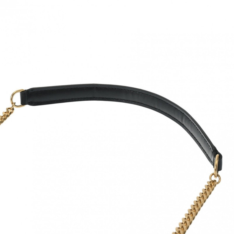 CELINE Triomphe Chain Bag Black Women's Shiny Calf Shoulder