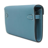 Hermes Kelly Wallet Long To-Go Shoulder Bag New Blue Jean Epson B Stamp