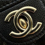 Chanel Chain Phone Pouch Matelasse Coco Mark Caviar Skin CHANEL Bag Black