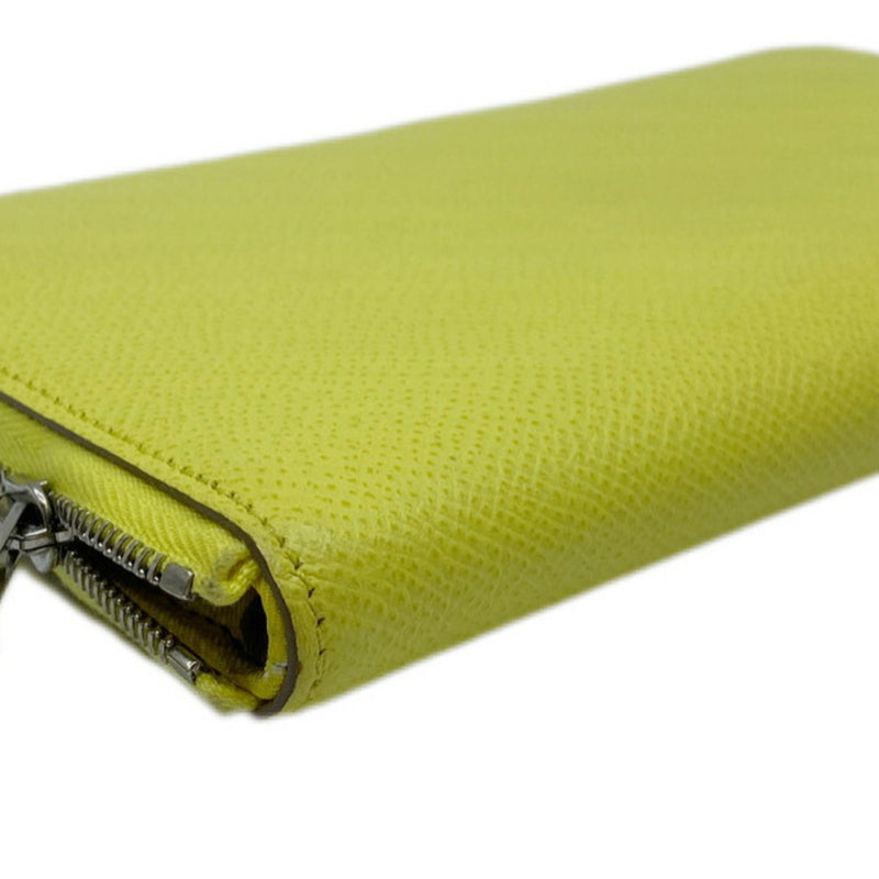 HERMES Hermes Azap Long Silk In Epson Souffle Yellow Q Stamp 2013 Wallet Accessory Ladies Men