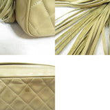 CHANEL Chain shoulder bag with tassel, bag, lambskin (sheepskin), women's, beige