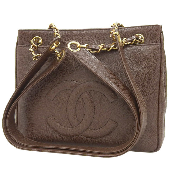 CHANEL Coco Mark Chain Shoulder Bag No. 3 Brown with sticker