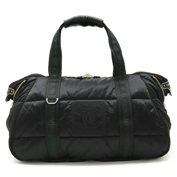 CHANEL Chanel Sport Line Coco Mark Boston Bag Travel Nylon Black