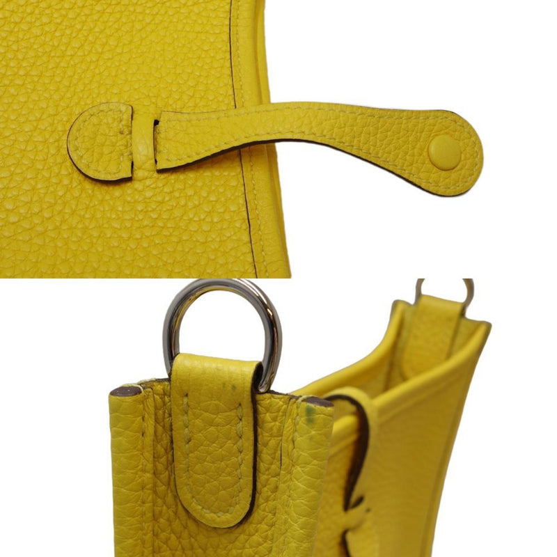 HERMES Evelyn TPM Crossbody Shoulder Bag Taurillon Clemence Jaune Naple 450189