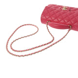 CHANEL Chanel Matelasse Chain Shoulder Pink Red Champagne AS2431 Women's Lambskin Bag