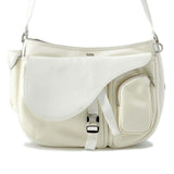 Christian Dior Shoulder Bag Sacai Collaboration Saddle Soft 1ADHO029USG White