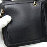 Chanel Bi-fold Wallet Chocolate Bar Black Patent Leather Compact Coco Mark Women's Old Classic CHANEL