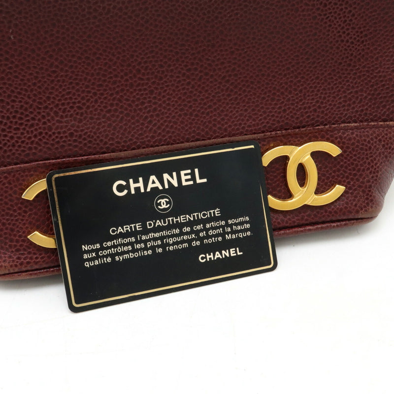 CHANEL Coco Mark Triple Shoulder Bag Caviar Skin Bordeaux