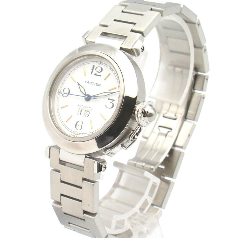 Cartier Pasha C Big Date Wristwatch Stainless Steel Men's Women's White W31044M7