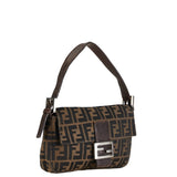 FENDI ZUCCA Mamma Bucket Handbag Brown Canvas Leather Women's