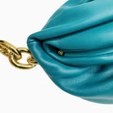 Bottega Veneta The Chain Pouch Calf Leather 651445 Shoulder Bag Blue Green Ladies