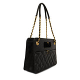 Chanel Shoulder Bag Matelasse Chain Lambskin Black Women's