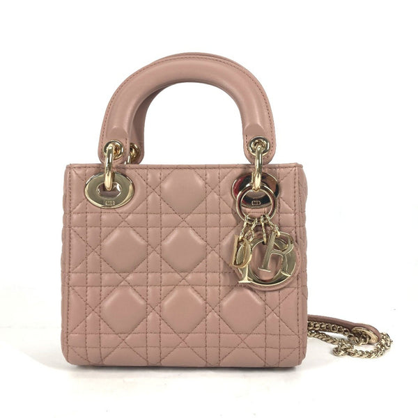 CHRISTIAN DIOR M0505ONGE_M50P Lady CHRISTIAN DIOR Cannage Chain Shoulder Bag Crossbody Bag Hand Bag Pink BeigeBased