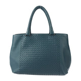 BOTTEGA VENETA Bottega Veneta Intrecciato Tote Bag 428331 Lamb Leather PACIFIC AGED Blue Shoulder