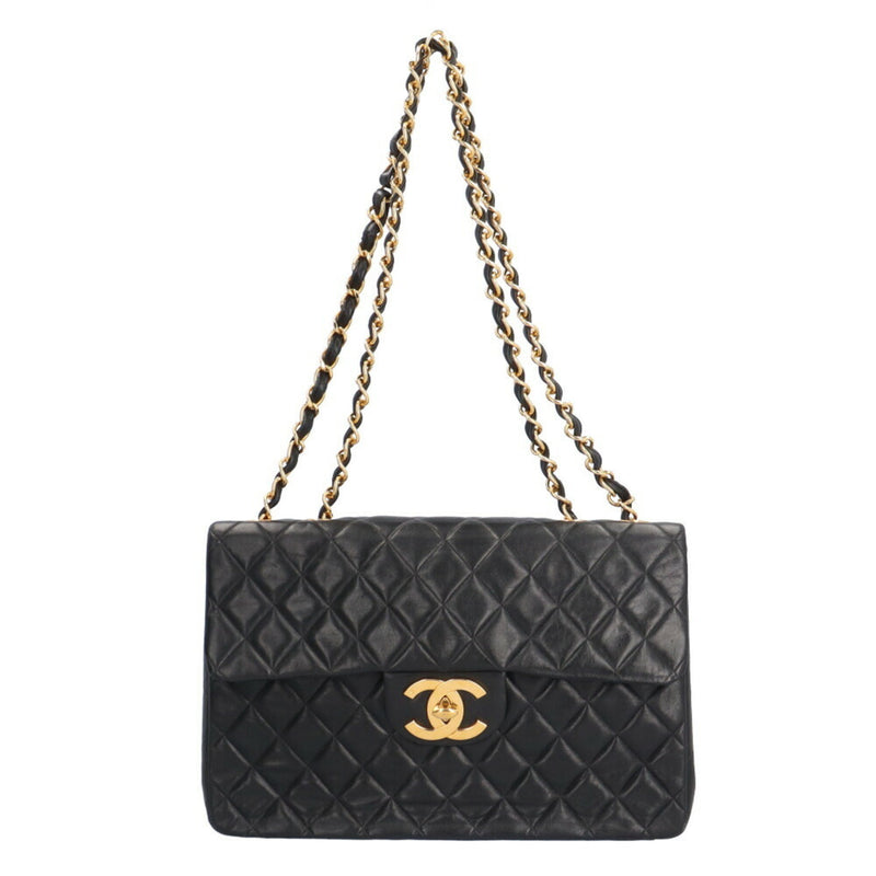 Chanel Deca Matelasse 34 Shoulder Bag Lambskin Black Women's CHANEL Chain