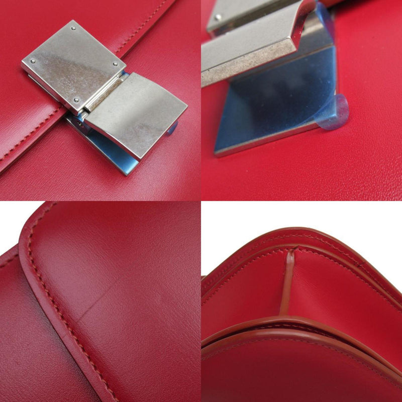 CELINE shoulder bag classic box leather red women's w0588a