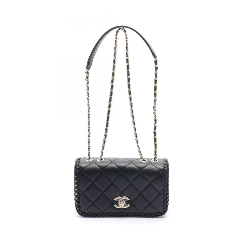 CHANEL Matelasse Shoulder Bag, Lambskin, Women's, Black