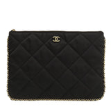 CHANEL Coco Mark Clutch Bag Satin Women's