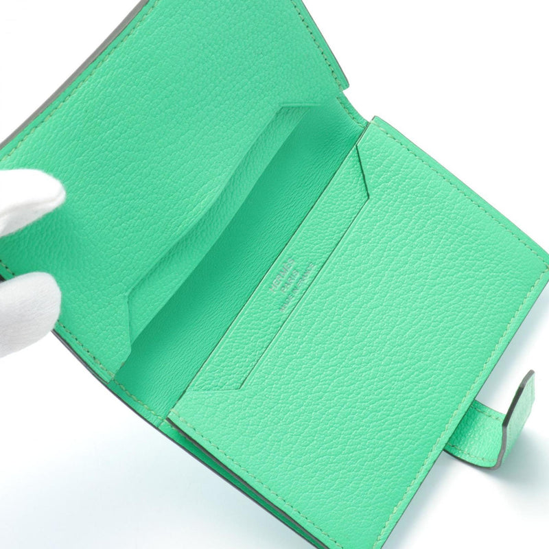 Hermes HERMES Bearn Business Card Holder/Card Case Vert Comic Chevre Women's Green