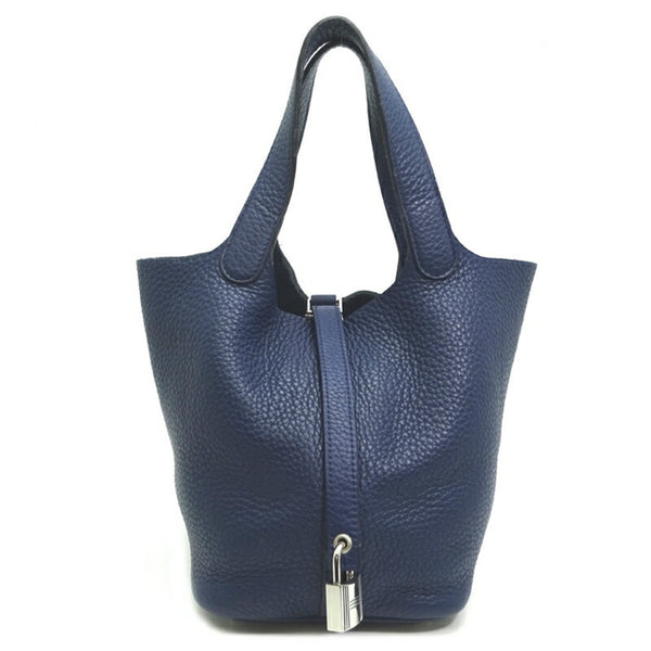 Hermes Picotin Lock PM □R stamp 2014 Women's handbag Taurillon Clemence Blue Saphir (Navy)