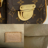 LOUIS VUITTON Hadson PM Monogram Leather Semi Shoulder Bag Tote Brown 18662