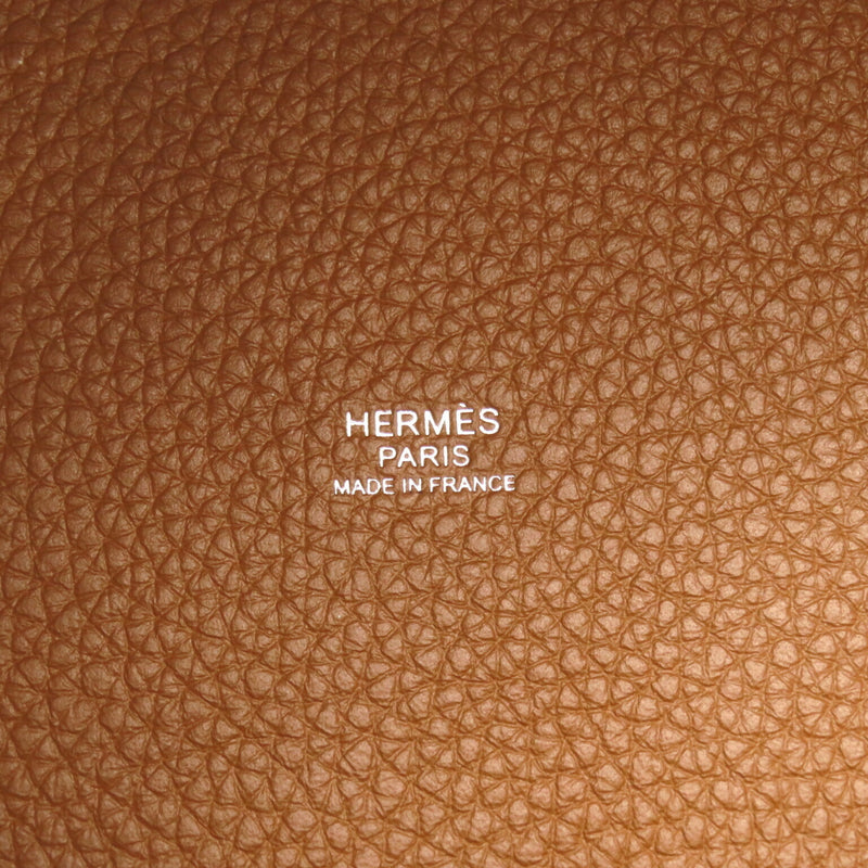 Hermes HERMES Picotin Lock MM Handbag Bag Calfskin (Cowhide) Taurillon Clemence Women's Brown