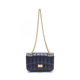 CHANEL 2.55 Shoulder Bag, Lambskin, Women's, Navy, AS0874