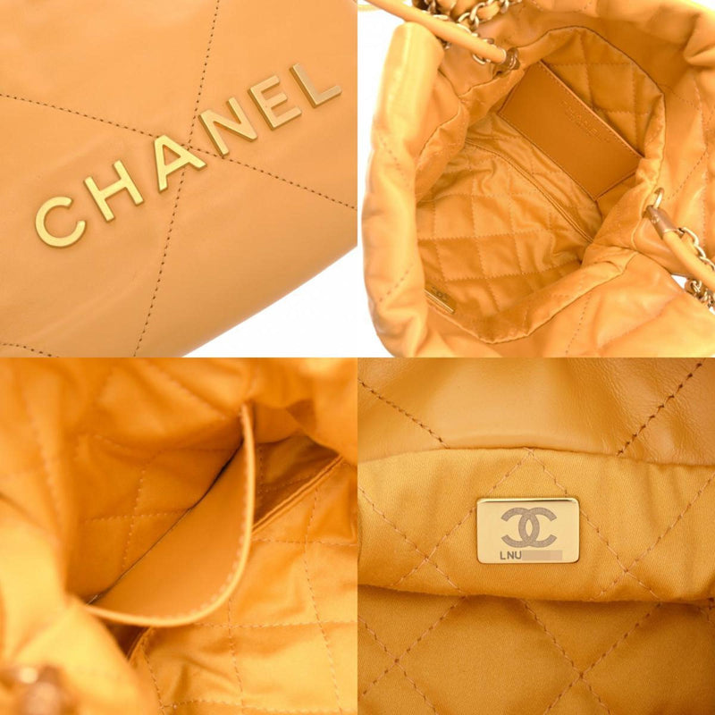 CHANEL Chanel 22 Chain Shoulder Yellow AS3980 Women's Shiny Calfskin Bag