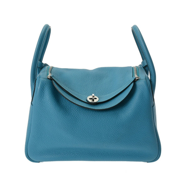 HERMES Lindy 30 Turquoise R Stamp (around 2014) Women's Taurillon Clemence Shoulder Bag