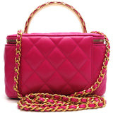 Chanel Vanity Women's Shoulder Bag AP1341 Lambskin Eo Pink