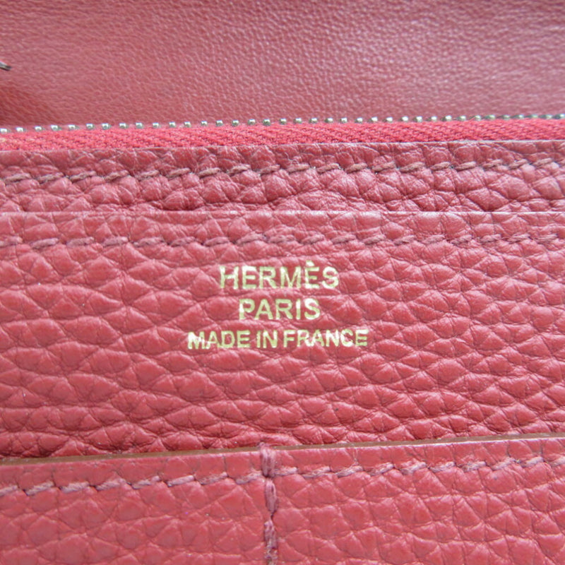 Hermes Dogon Duo GM P stamp Togo Red Bi-fold long wallet 0008HERMES