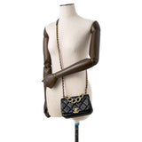 Chanel Chain Shoulder Bag Matelasse Coco Mark Lambskin AS3365 CAHNEL Black