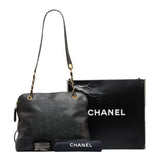 Chanel here mark chain tote bag shoulder black caviar skin ladies CHANEL