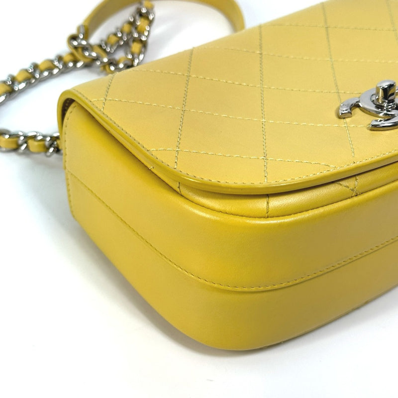 Chanel CC Mark Chain 2WAY Hand Bag Crossbody Shoulder Bag Yellow Based