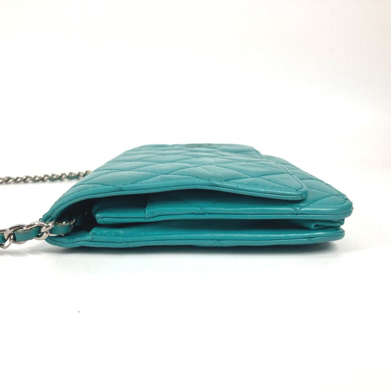 Chanel Crossbody long wallet Chain Wallet Long Wallet Shoulder Bag Green