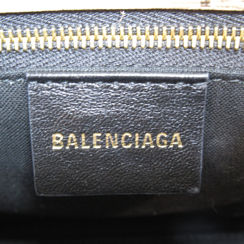 BALENCIAGA 2wayShoulder Bag Beige Dark brown PVC coated canvas