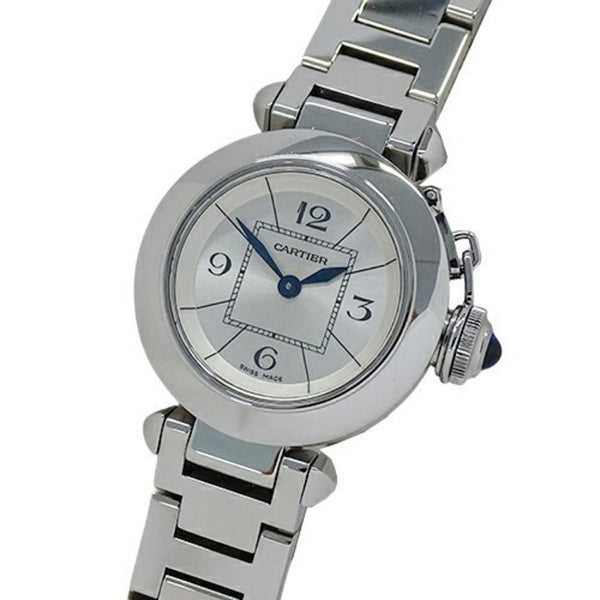 Cartier Miss Pasha Ladies Watch, Quartz, Stainless Steel, SS, W3140007, Silver, Round, Polished