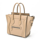 CELINE Luggage Micro 18979 Drummed Calfskin Beige S-155996