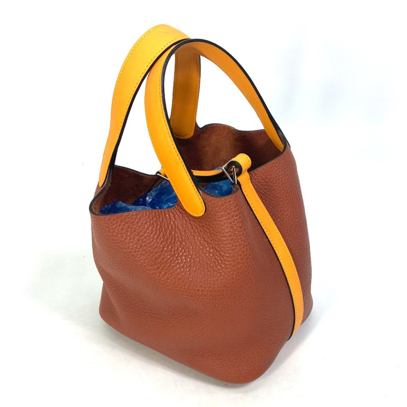 Hermes Bicolor Bag Tote Bag Hand Bag Brown x orange Based