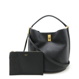 CELINE Bucket 16 Seize Handbag Shoulder Bag Leather Black 195573