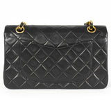 CHANEL Matelasse 23 Double Flap Chain Shoulder Bag Lambskin A01113 Black Coco Mark 3rd Series Women's