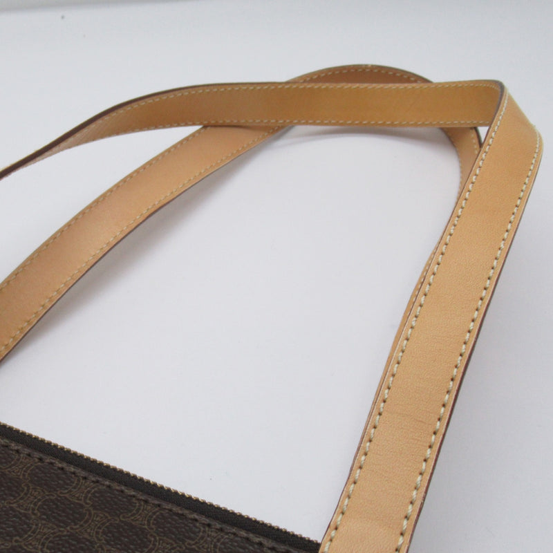 CELINE Shoulder Tote Brown PVC coated canvas