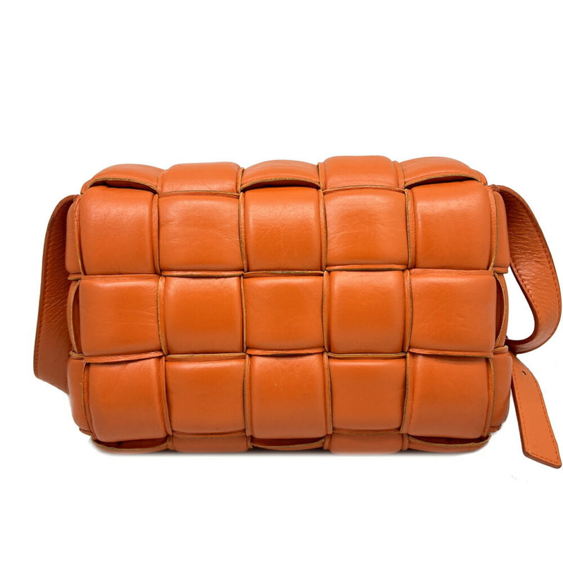 BOTTEGA VENETA Padded Cassette Shoulder Bag Intrecciato Orange for Women and Men