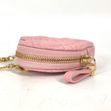 CHRISTIAN DIOR Pochette Crossbody 2WAY Bag Pouch Chain Bag Heart Cannage Shoulder Bag pink GoldHardware