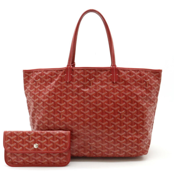 GOYARD Saint Louis PM Tote Bag Shoulder Coated Canvas Leather Red White