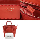 CELINE Handbag Luggage Micro Shopper Leather Brown Orange Gold Women's e59134g